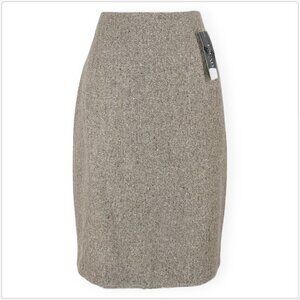 Escada Elements Brown Beige Tweed Virgin Wool Cashmere Rock Skirt NWT NEW 40